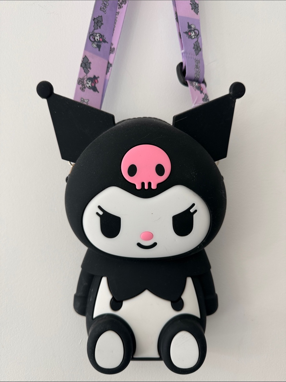 Kuromi Silicone Rubber Crossbody Bag - Black, White, Pink & Purple
